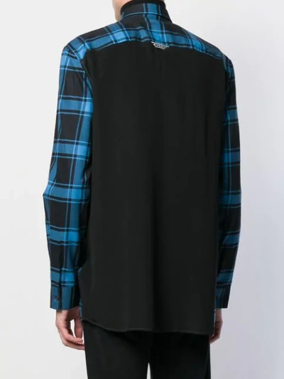 Shop Givenchy Checked Shirt In Blue