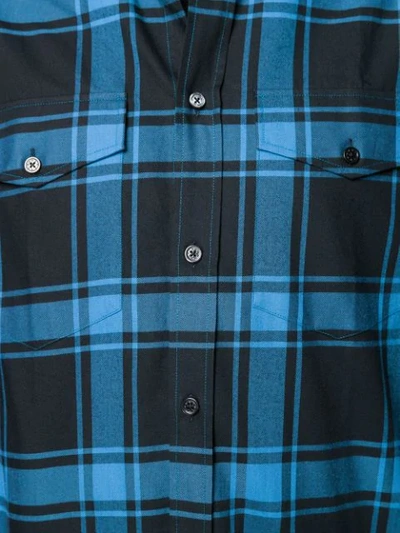 Shop Givenchy Checked Shirt In Blue