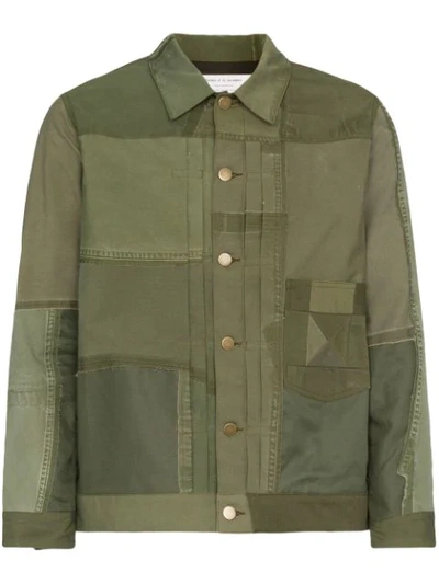 Shop Children Of Discordance Children Of The Discordance Long Sleeve Patchwork Army Jacket - Green
