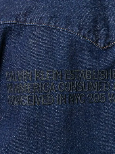 Shop Calvin Klein 205w39nyc Western Denim Shirt In Blue