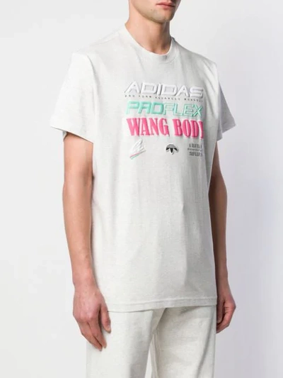 Shop Adidas Originals By Alexander Wang Graphic Print T-shirt In Grey