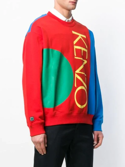 Shop Kenzo Contrast Panels Sweatshirt In Red