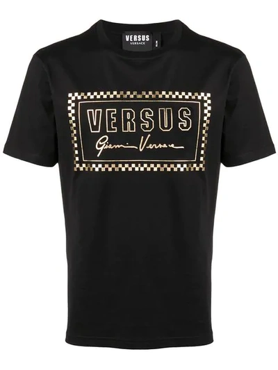 Shop Versus Logo T-shirt In Black
