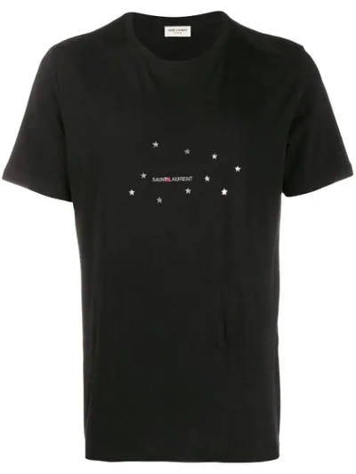 Shop Saint Laurent Logo Constellation Print T-shirt In Black