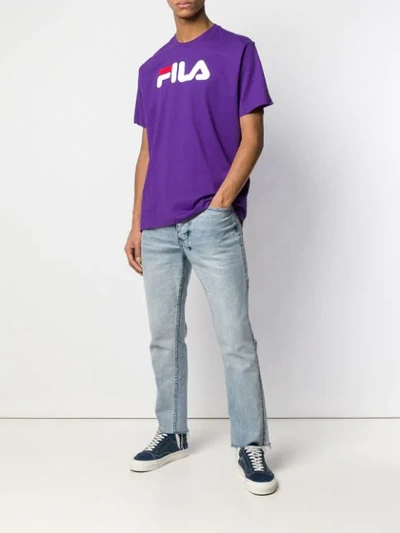 Shop Fila Logo Print T In Purple