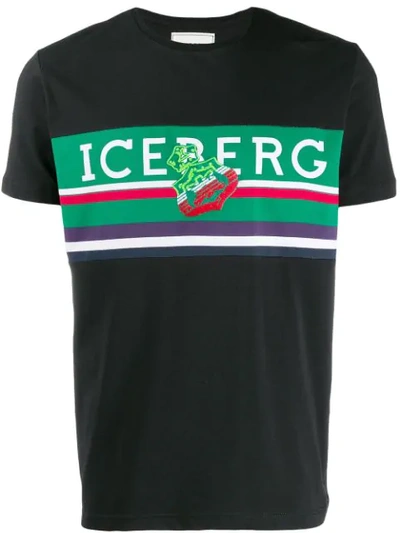 Shop Iceberg Crown Logo T-shirt In Black