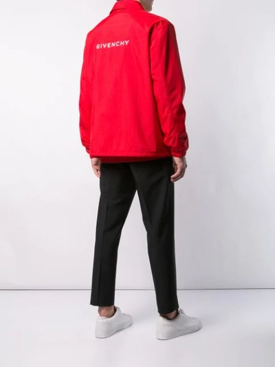 Shop Givenchy Straight Windbreaker In Red