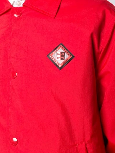 Shop Givenchy Straight Windbreaker In Red