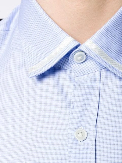 Shop Lanvin Micro Check Shirt In Blue