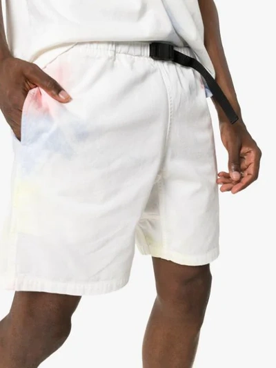Shop John Elliott Tie-dye Belted Shorts In White