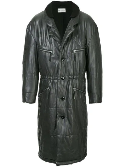 Pre-owned Issey Miyake Midi Puffer Coat In Black