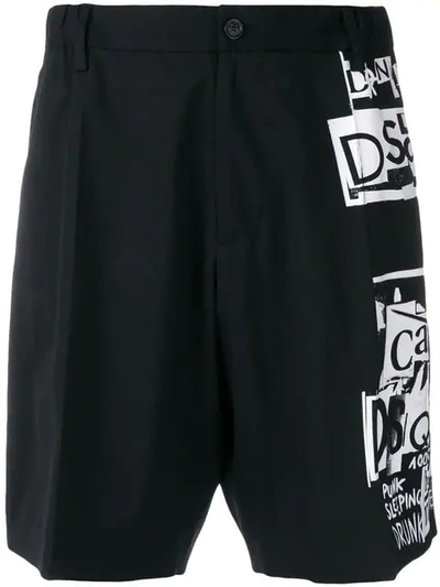 Shop Dsquared2 Collage Print Shorts In Black