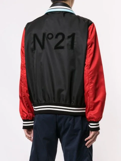 Shop N°21 Contrast Details Bomber Jacket In Black