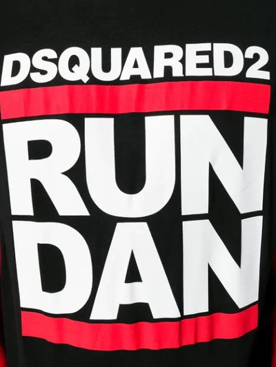 Shop Dsquared2 Run Dan Print T-shirt In Black