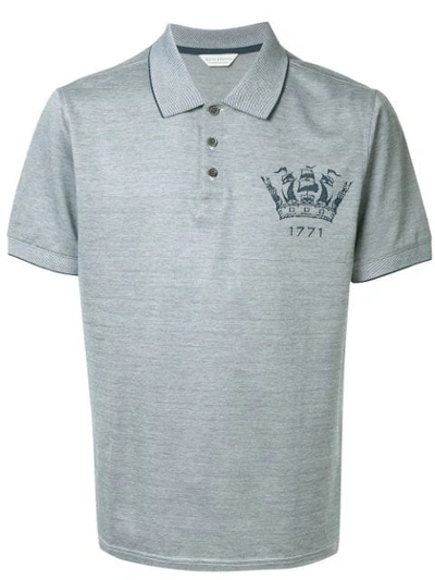 Shop Gieves & Hawkes Logo Detail Polo Shirt In Blue