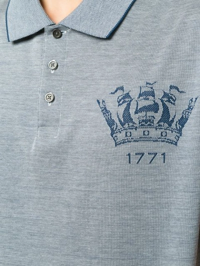 Shop Gieves & Hawkes Logo Detail Polo Shirt In Blue