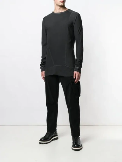 Shop Army Of Me Asymmetric Panel Slim-fit Sweater - Grey
