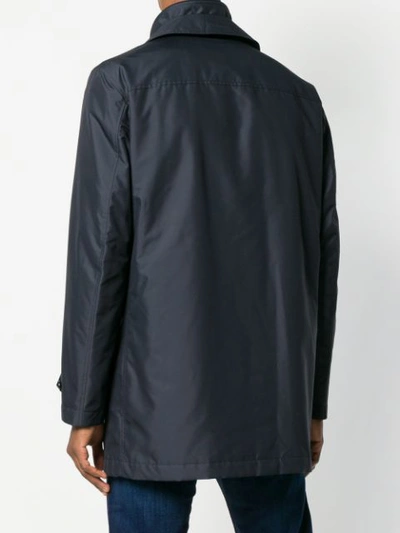 Shop Fay Morning Layered-neck Raincoat In Blue