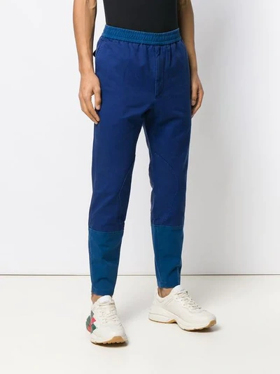 Shop Gucci Drill Joggers In Blue