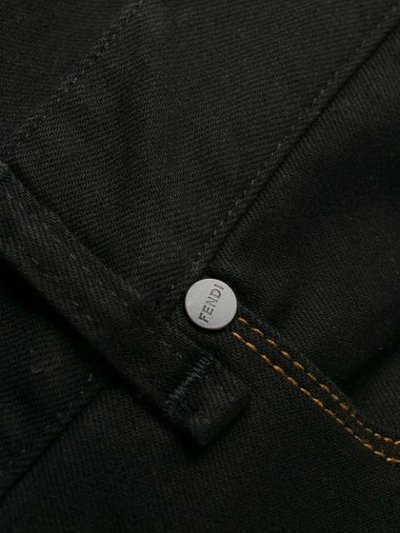 Shop Fendi Bag Bugs Slim-fit Jeans In Black