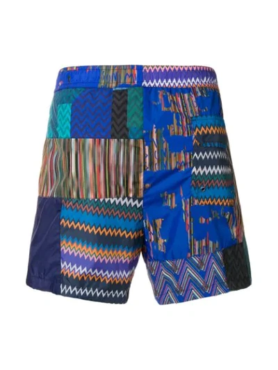 Shop Missoni Pattern Print Swim Shorts In Blue