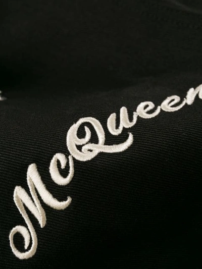 Shop Alexander Mcqueen Logo Embroidered Biker Jacket In Black