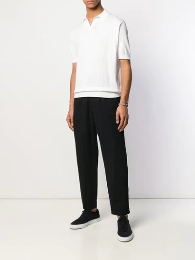 John Smedley Isis Fine Knit Cotton Polo Shirt Clothing In White