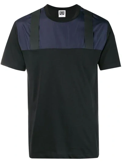 Shop Les Hommes Urban Contrast Colour T In Black