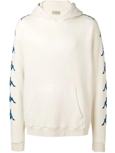 Shop Paura Kappa Hoodie In Neutrals