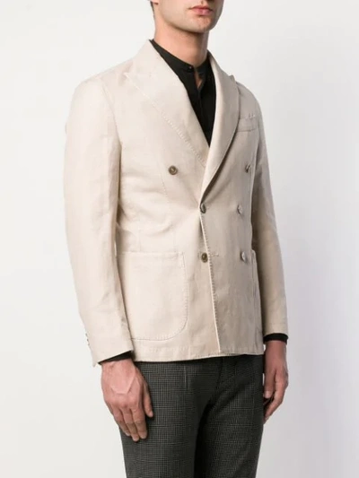 Shop Al Duca D'aosta Double Breasted Blazer In Neutrals