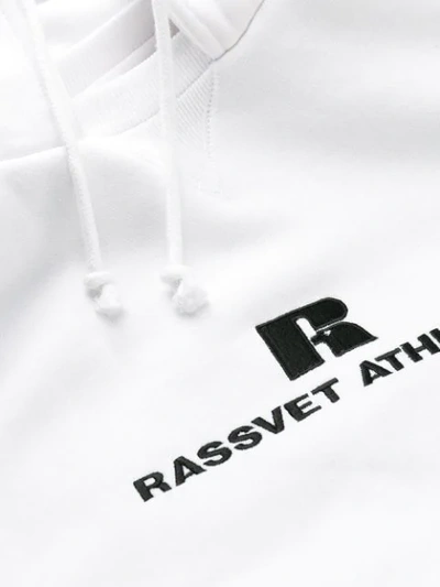 Shop Rassvet X Russel Athletic Layered Hooded Sweatshirt In White