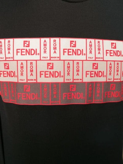 Shop Fendi Logo Patch T-shirt In Black