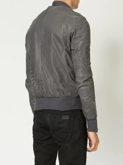 Shop Giorgio Brato Leather Biker Jacket In Smog