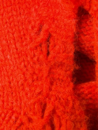 Shop Stella Mccartney Distressed Detail Sweater In Orange