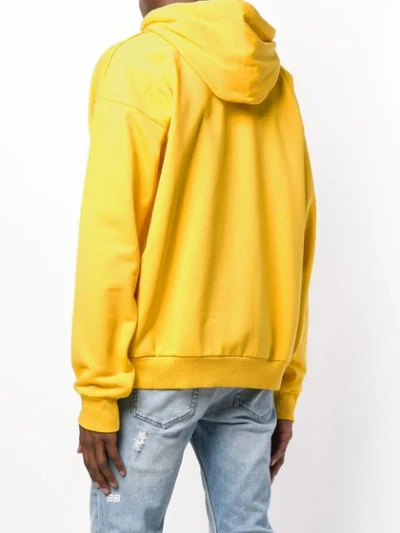 Shop Diesel Logo Print Hoodie In Yellow