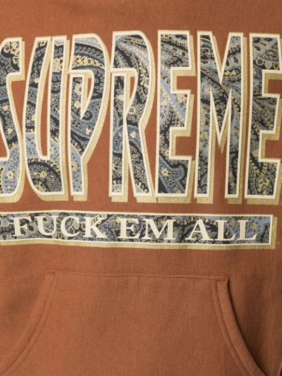 Shop Supreme Logo Hoodie In Brown