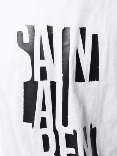 Shop Saint Laurent Deconstructed Logo Print T-shirt In White