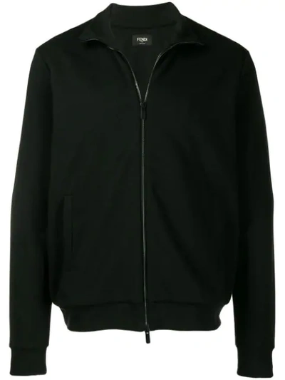 Shop Fendi Bag Bugs Eyes Zipped Sweatshirt In Black