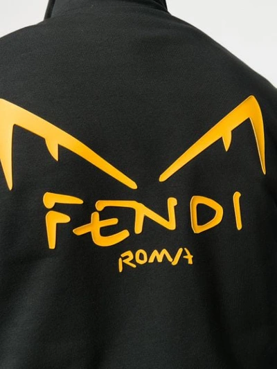Shop Fendi Bag Bugs Eyes Zipped Sweatshirt In Black