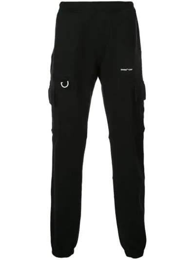 Shop Off-white Logo Print Track Trousers In Black