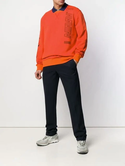 Shop Lanvin Logo Sweatshirt In Orange