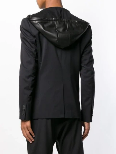 Shop Les Hommes Hooded Blazer - Black