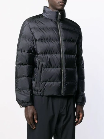 Shop Prada Quilted Short Coat In Black