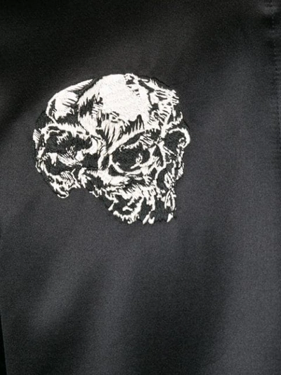 Shop Alexander Mcqueen Etched Skeleton Bomber Jacket In Black