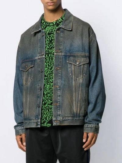 Shop Balenciaga Big Fit Jacket In Blue