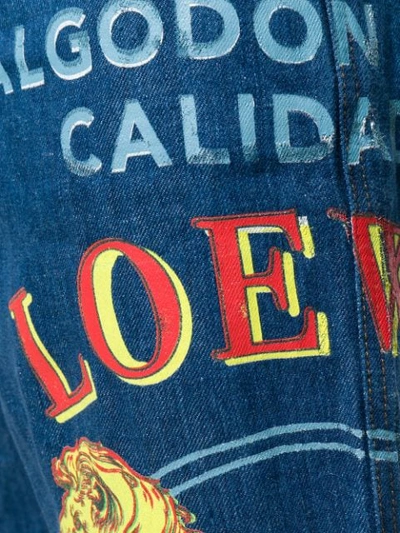 Shop Loewe Lion Straight Jeans In Blue