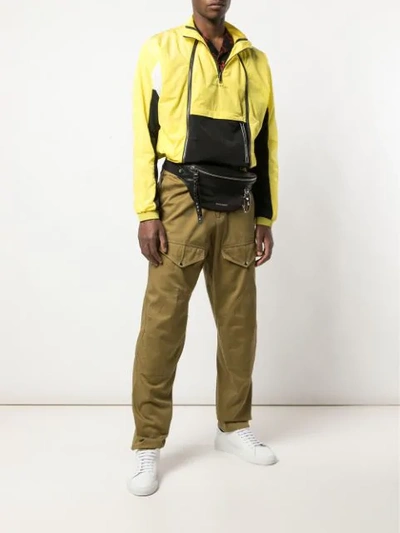 Shop Givenchy Colour Block Multi-zip Jacket In Yellow