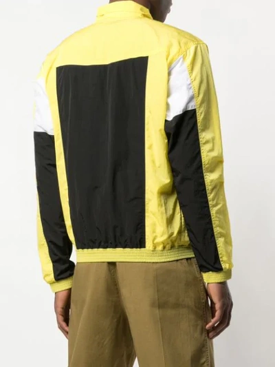 Shop Givenchy Colour Block Multi-zip Jacket In Yellow