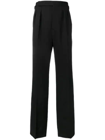 Shop Saint Laurent Pleated Tailored Trousers In Black