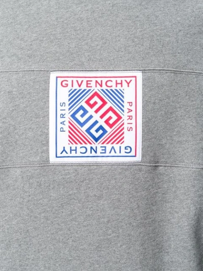 Shop Givenchy Woven Patch Sweatshirt In Grey